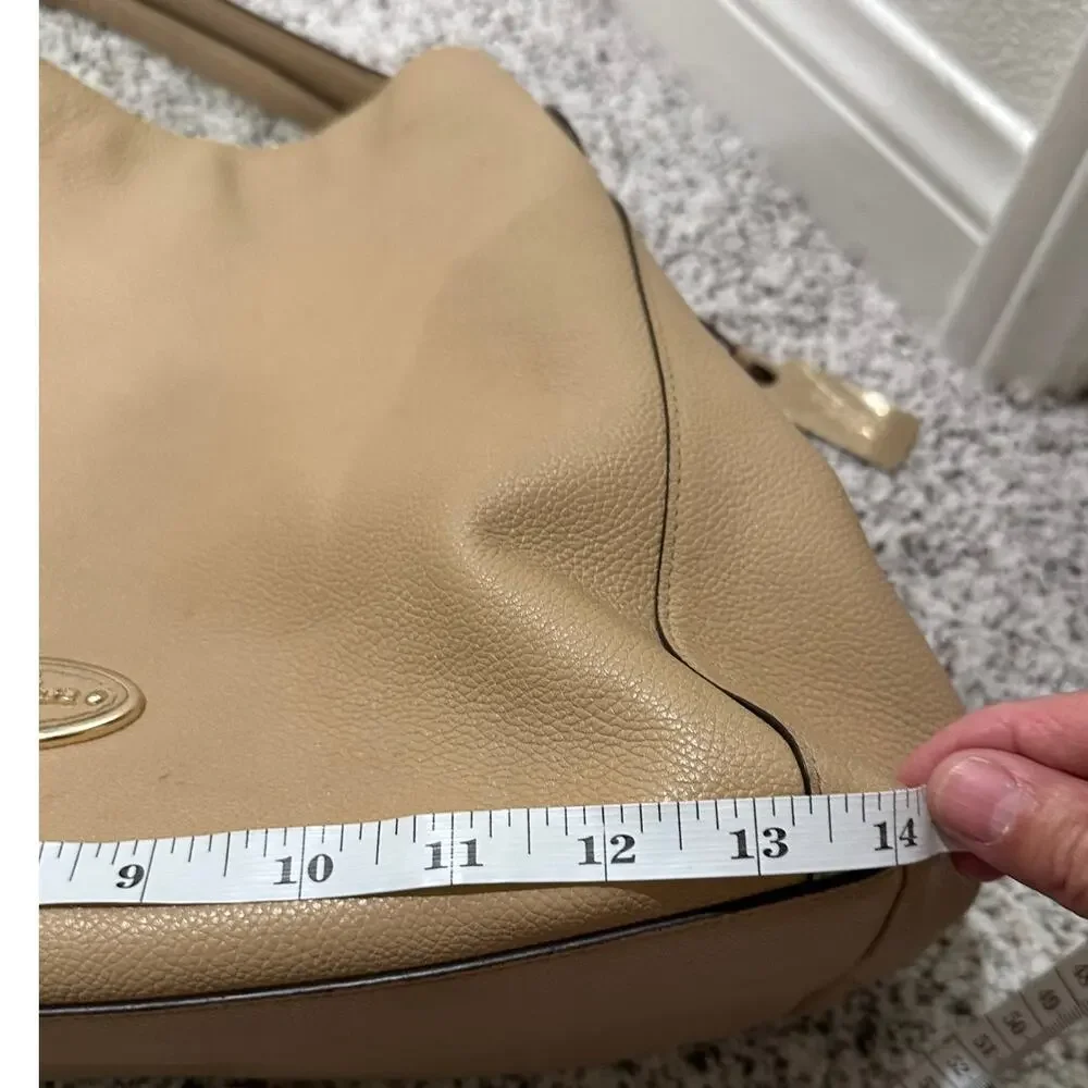Coach Edie Pebbled Leather Shoulder Bag Tea Rose Stone